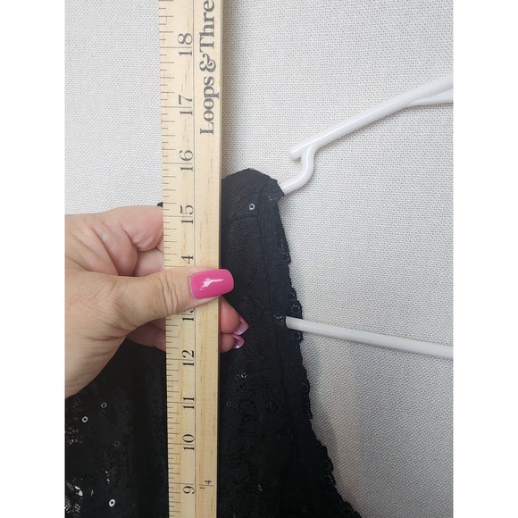 TORRID Black romantic Sequin & Lace Chiffon Midi Dress Goth - Picture 9 of 9